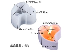 Molde silicona corazon inclinado para velas